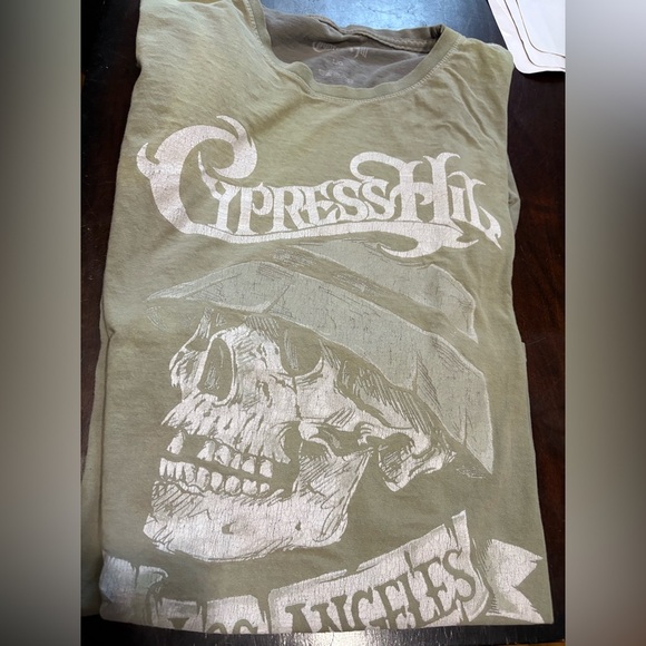 Vintage Cypress Hill Los Angeles Concert Band Olive Graphic Tee size Large - Picture 1 of 4